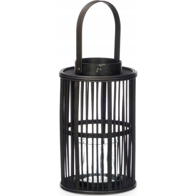 Farol bambú negro grande
