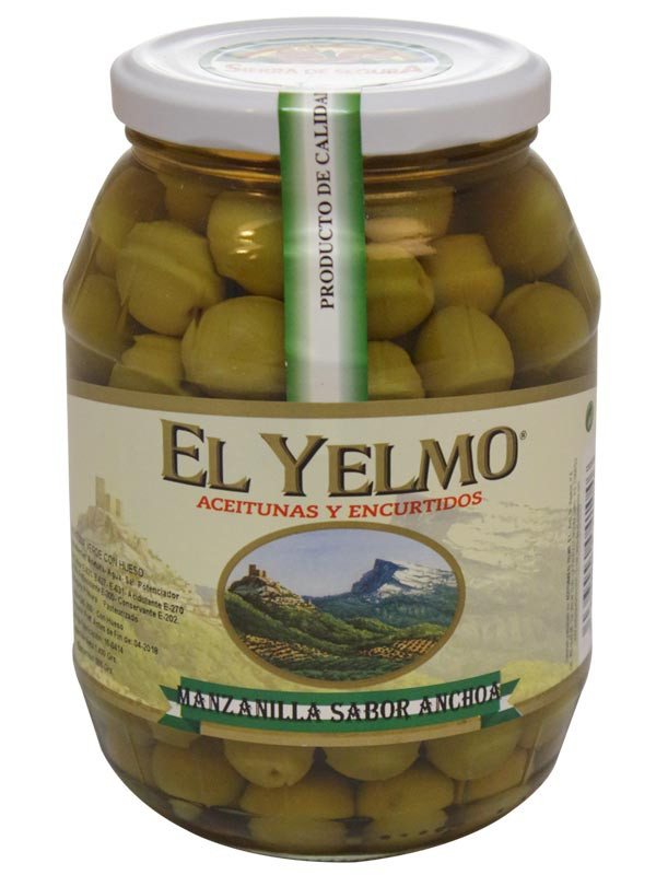Aceituna Manzanilla con hueso 500 g El Yelmo