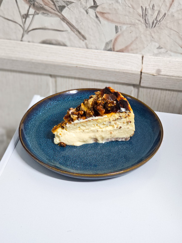 Tarta de queso de cabra y nueces caramelizadas