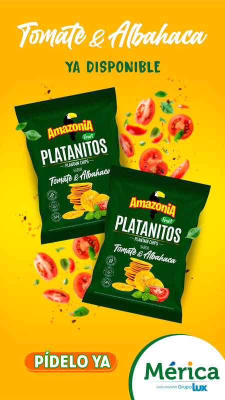 Platanitos Fritos Tomate & Albahaca Amazonia 75GR