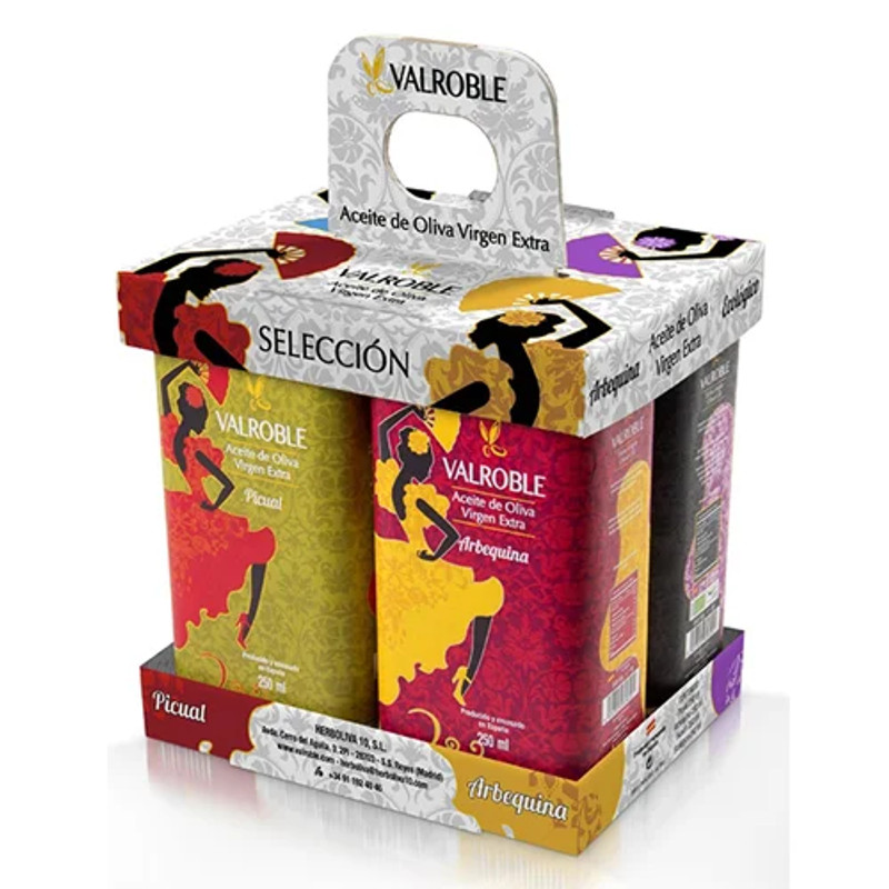 Pack de latas Valroble: Picual, Arbequina, Fusión y Ecológico Pack/4Latas