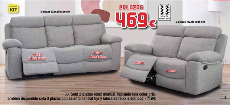 Sofá 2 Plazas relax Manual